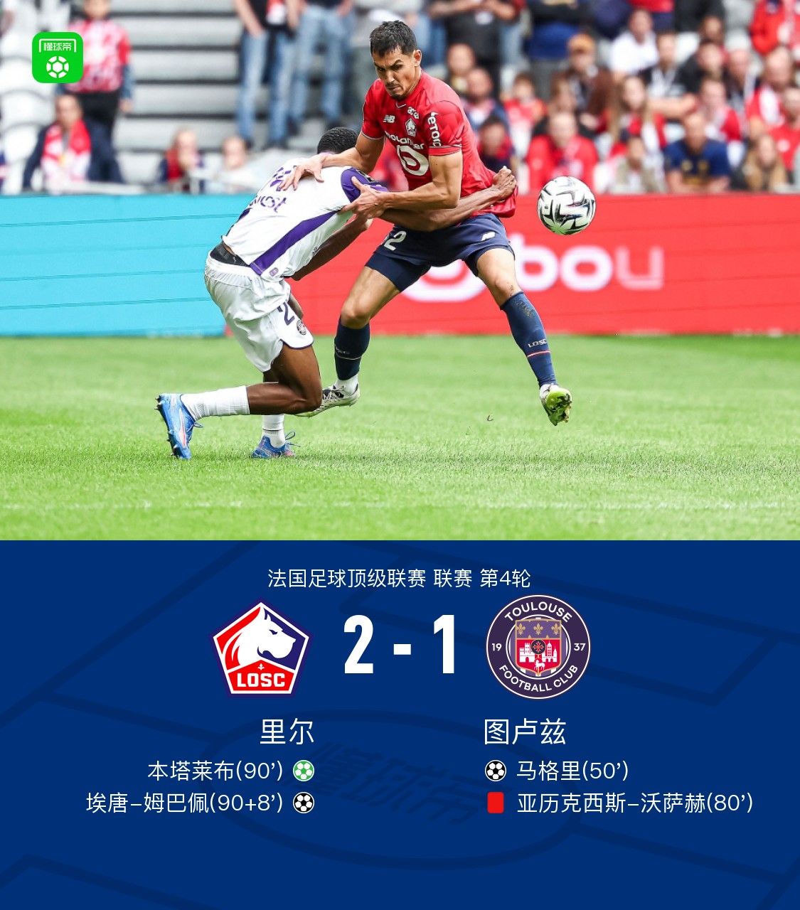 里尔客场大胜,继续领跑法国联赛 里尔客场大胜,继续领跑法国联赛